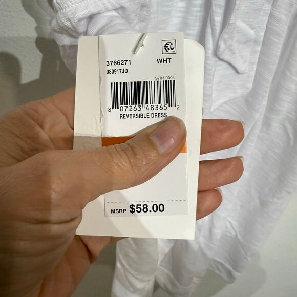 Becca by Rebecca Virtue White Reversible Swim Cover Mini Dress Sz L NWT - Picture 7 of 12